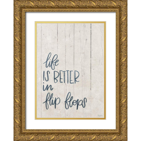 Flip Flops Gold Ornate Wood Framed Art Print with Double Matting by Louise, Gigi