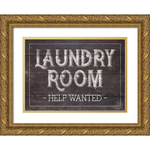 Laundry Room Gold Ornate Wood Framed Art Print with Double Matting by Louise, Gigi