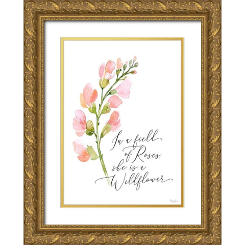 Wildflower Gold Ornate Wood Framed Art Print with Double Matting by Louise, Gigi
