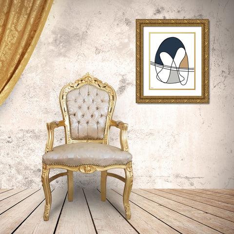 Abstract Neutral 2 Gold Ornate Wood Framed Art Print with Double Matting by Louise, Gigi