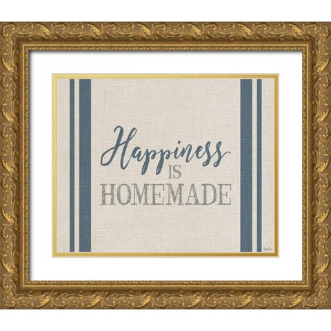 Happiness Homemade Gold Ornate Wood Framed Art Print with Double Matting by Louise, Gigi