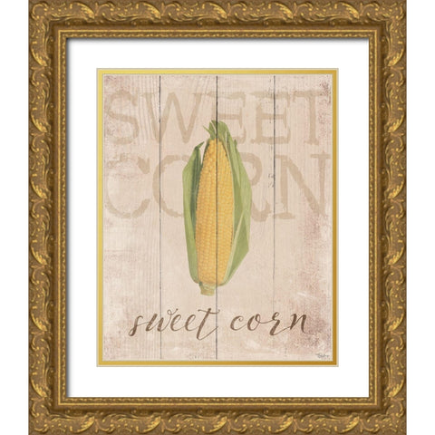 Sweet Corn Gold Ornate Wood Framed Art Print with Double Matting by Louise, Gigi