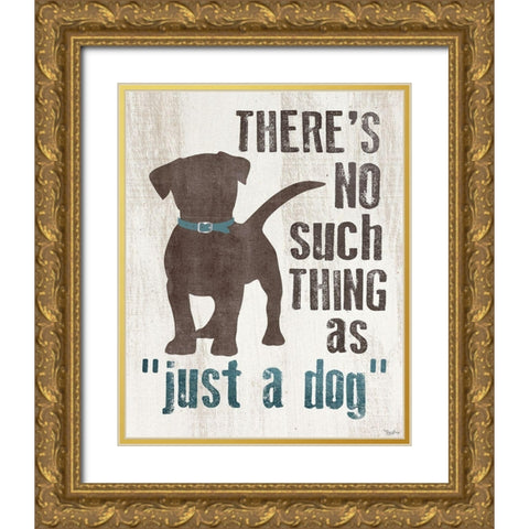 Just Dog Gold Ornate Wood Framed Art Print with Double Matting by Louise, Gigi