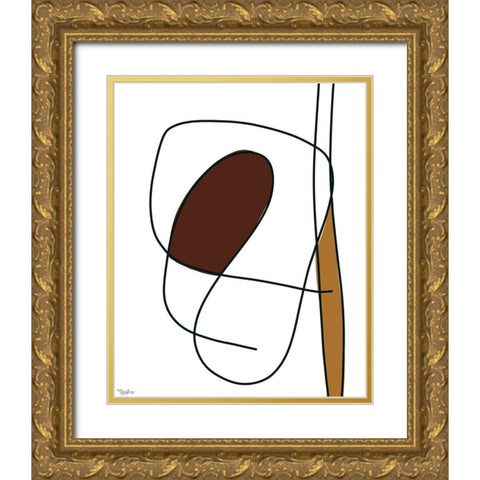 Abstract Tribeca Gold Ornate Wood Framed Art Print with Double Matting by Louise, Gigi
