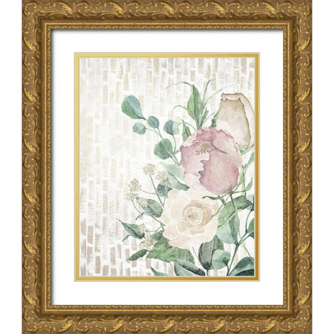 Neutral Flowers 2 Gold Ornate Wood Framed Art Print with Double Matting by Louise, Gigi