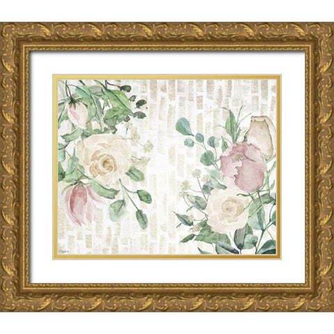 Neutral Flower Gold Ornate Wood Framed Art Print with Double Matting by Louise, Gigi