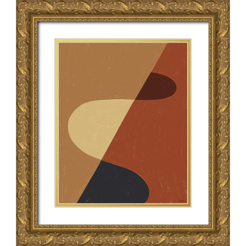 Tribeca Abstract Gold Ornate Wood Framed Art Print with Double Matting by Louise, Gigi