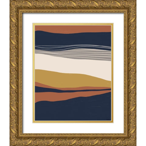 Abstract 1 Gold Ornate Wood Framed Art Print with Double Matting by Louise, Gigi