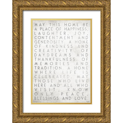 May This Home Gold Ornate Wood Framed Art Print with Double Matting by Louise, Gigi