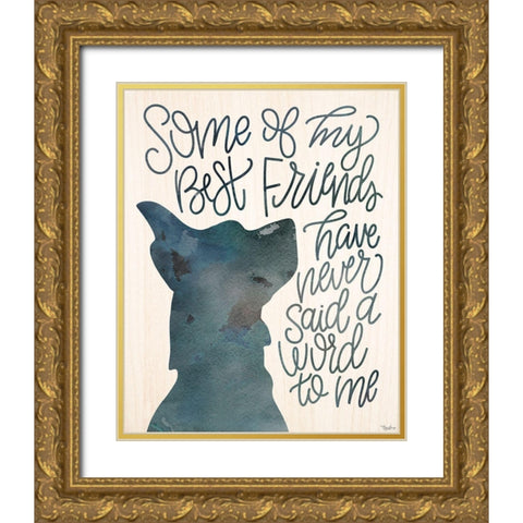 Best Friends Gold Ornate Wood Framed Art Print with Double Matting by Louise, Gigi