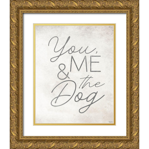 You Me Dog Gold Ornate Wood Framed Art Print with Double Matting by Louise, Gigi