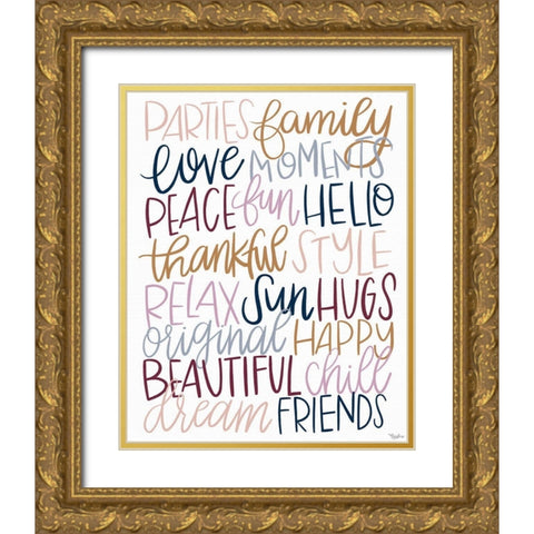 Fun Words Gold Ornate Wood Framed Art Print with Double Matting by Louise, Gigi