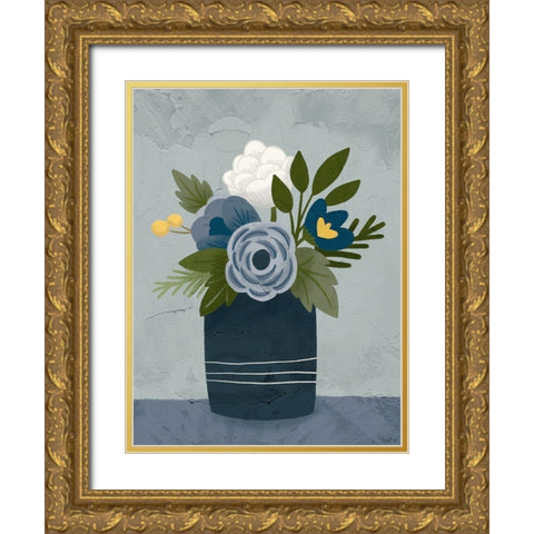 Flowers 2 Gold Ornate Wood Framed Art Print with Double Matting by Louise, Gigi