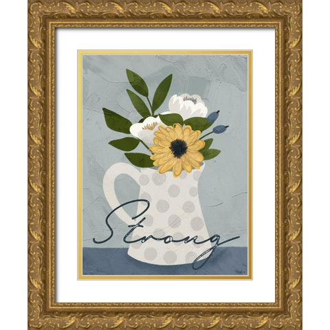 Flower_Strong Gold Ornate Wood Framed Art Print with Double Matting by Louise, Gigi