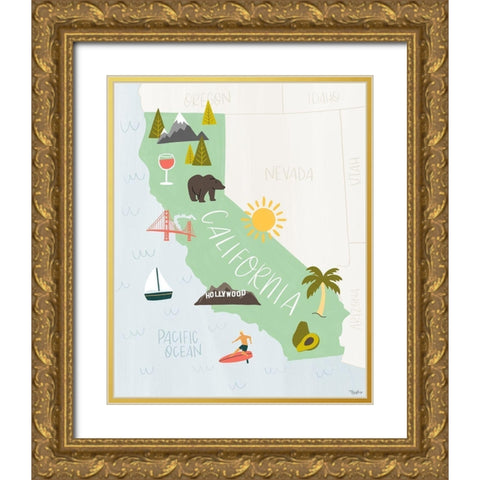 California Icons Gold Ornate Wood Framed Art Print with Double Matting by Louise, Gigi