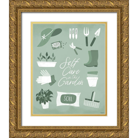 Self Care Garden Gold Ornate Wood Framed Art Print with Double Matting by Louise, Gigi