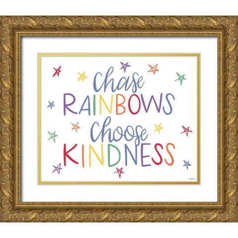 Chase Rainbows Traditional Gold Ornate Wood Framed Art Print with Double Matting by Louise, Gigi