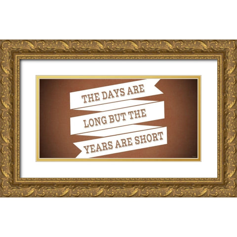 Days Long Orange Gold Ornate Wood Framed Art Print with Double Matting by Louise, Gigi
