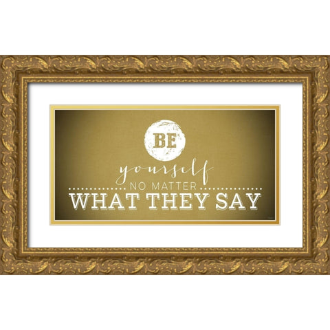 Yourself Yellow Gold Ornate Wood Framed Art Print with Double Matting by Louise, Gigi