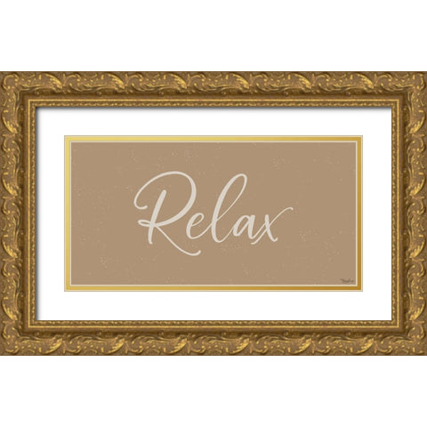 Relax Gold Ornate Wood Framed Art Print with Double Matting by Louise, Gigi