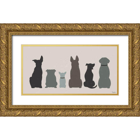 Dogs Gold Ornate Wood Framed Art Print with Double Matting by Louise, Gigi