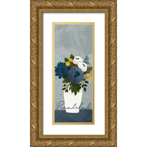Flower Beautiful Gold Ornate Wood Framed Art Print with Double Matting by Louise, Gigi