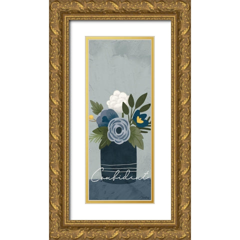 Flower Confident Gold Ornate Wood Framed Art Print with Double Matting by Louise, Gigi