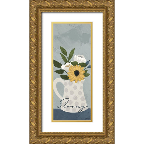 Flower Strong Gold Ornate Wood Framed Art Print with Double Matting by Louise, Gigi