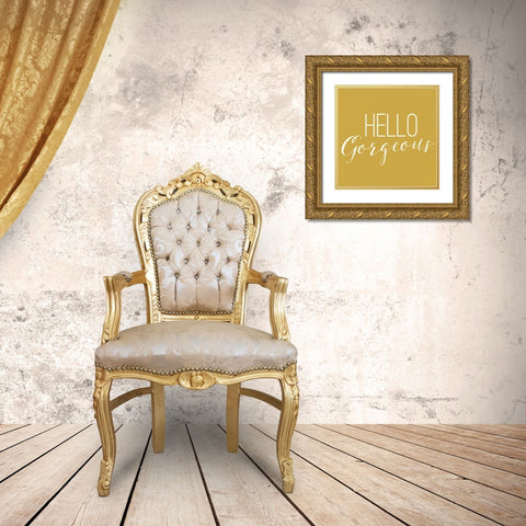 Hello Gorgeous 2 Gold Ornate Wood Framed Art Print with Double Matting by Louise, Gigi