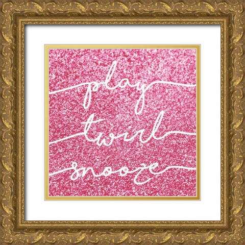 Play Twirl Snooze Gold Ornate Wood Framed Art Print with Double Matting by Louise, Gigi