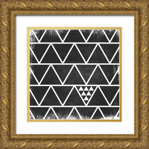 Black Pattern Gold Ornate Wood Framed Art Print with Double Matting by Louise, Gigi