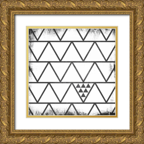 White Pattern Gold Ornate Wood Framed Art Print with Double Matting by Louise, Gigi
