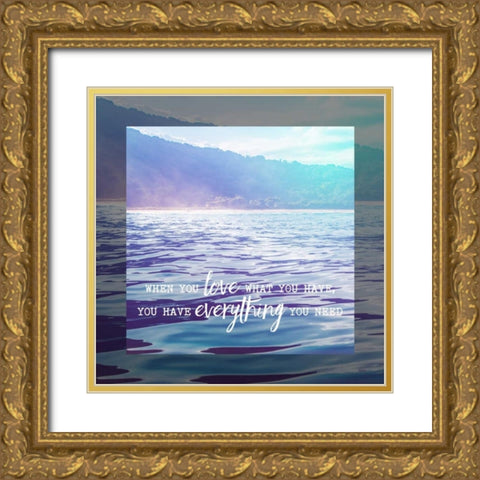 Love Everything Gold Ornate Wood Framed Art Print with Double Matting by Louise, Gigi