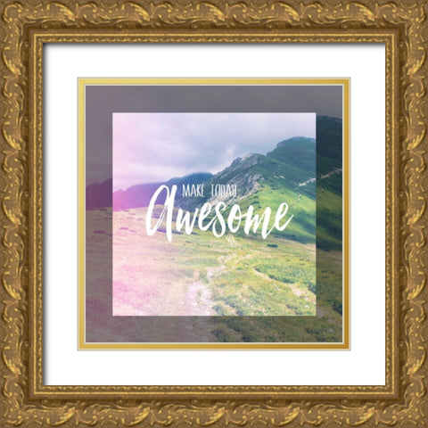 Today Awesome Gold Ornate Wood Framed Art Print with Double Matting by Louise, Gigi