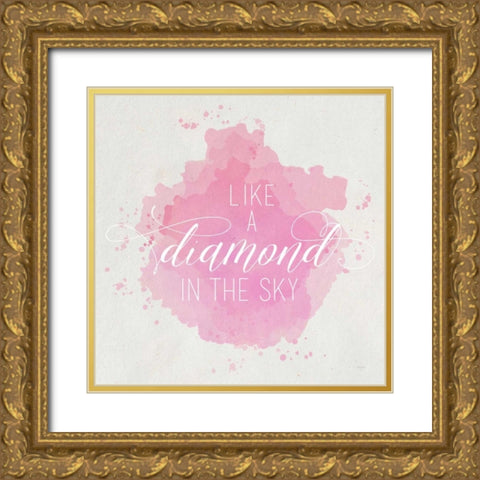 Diamond Sky Pink Gold Ornate Wood Framed Art Print with Double Matting by Louise, Gigi