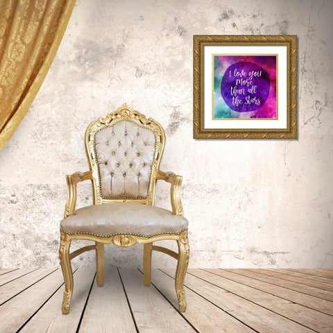 Starry Loved Gold Ornate Wood Framed Art Print with Double Matting by Louise, Gigi