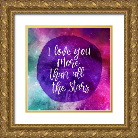 Starry Loved Gold Ornate Wood Framed Art Print with Double Matting by Louise, Gigi