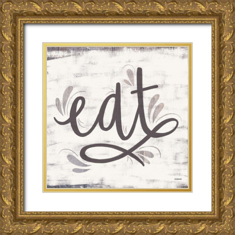 Eat Gold Ornate Wood Framed Art Print with Double Matting by Louise, Gigi