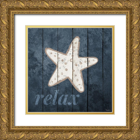 Relax Star Gold Ornate Wood Framed Art Print with Double Matting by Louise, Gigi