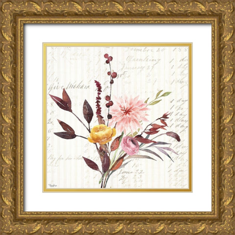 Wild Floral 1 Gold Ornate Wood Framed Art Print with Double Matting by Louise, Gigi