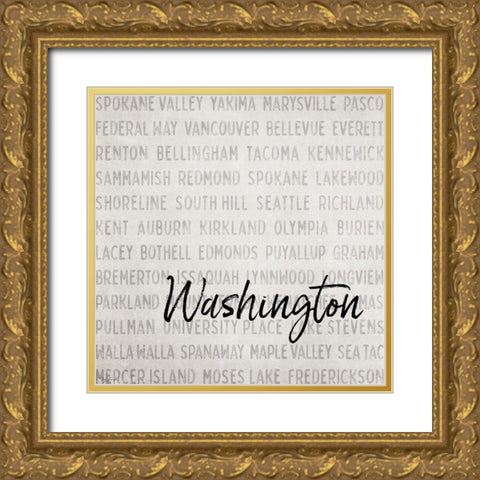 Washington Cities Gold Ornate Wood Framed Art Print with Double Matting by Louise, Gigi