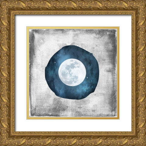 Blue Full Moon Gold Ornate Wood Framed Art Print with Double Matting by Louise, Gigi