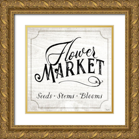 Flower Market Gold Ornate Wood Framed Art Print with Double Matting by Louise, Gigi