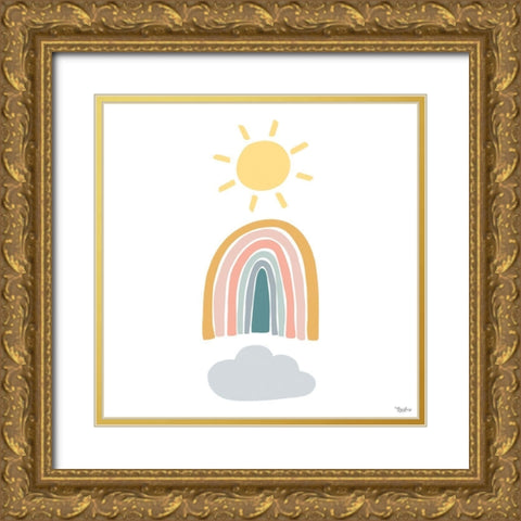 Rainbow Sunshine Gold Ornate Wood Framed Art Print with Double Matting by Louise, Gigi