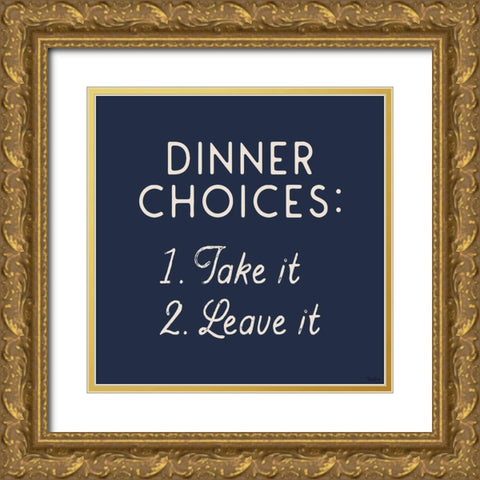Dinner Choices Gold Ornate Wood Framed Art Print with Double Matting by Louise, Gigi