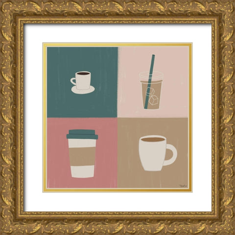 Coffee Types Gold Ornate Wood Framed Art Print with Double Matting by Louise, Gigi