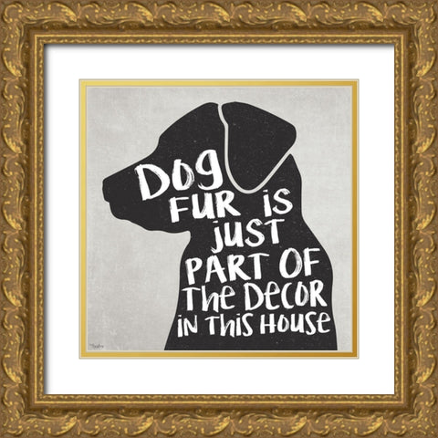 Dog Fur Gold Ornate Wood Framed Art Print with Double Matting by Louise, Gigi
