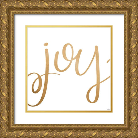 Joy Gold Gold Ornate Wood Framed Art Print with Double Matting by Louise, Gigi