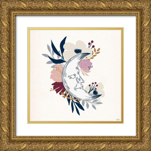 Moon Flower Gold Ornate Wood Framed Art Print with Double Matting by Louise, Gigi