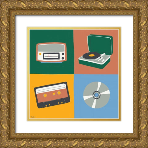 Music Stuff Gold Ornate Wood Framed Art Print with Double Matting by Louise, Gigi